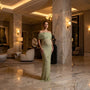 The Sage Rosette Gown
