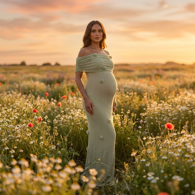 The Sage Rosette Gown