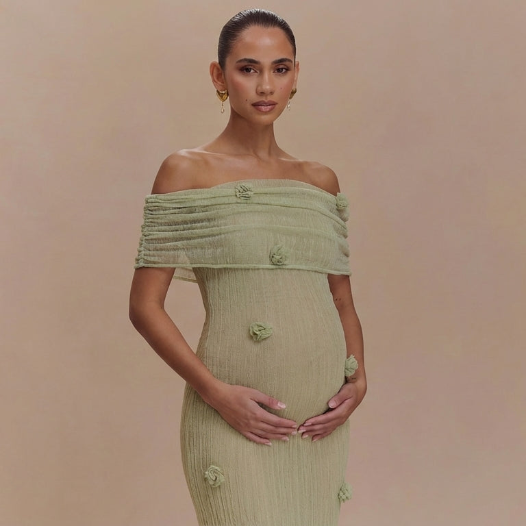 The Sage Rosette Gown