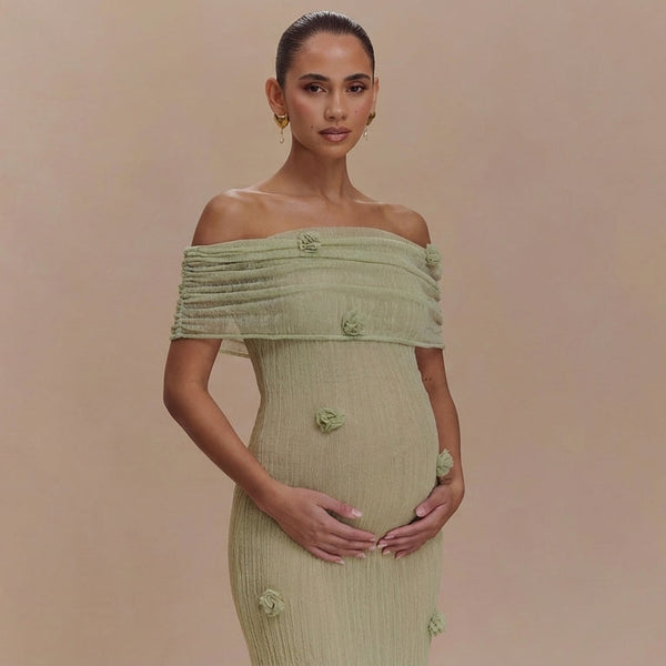 The Sage Rosette Gown